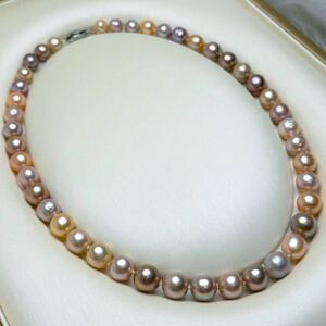照り綺麗！10mm 本真珠ネックレス42cm パールネックレス 真珠ネックレス 珠