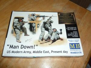 1/35 アメリカ現用兵士4体 中東アフガン戦 車上捜索 １名負傷　マスターボックス MASTER BOX No.MB35170 Man,Down!