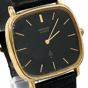 SEIKO セイコー 腕時計 7820-5050 クオーツ アナログ スクエア ブラック ゴールド ヴィンテージ 水晶マーク 諏訪精工舎 1979年製
