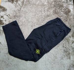 STONE ISLAND ストーン アイランド フルレングス／カーゴパンツ ボトムス 刺繍ワッペン ブラック サイズ W32 送料無料!! 100円スタート〜