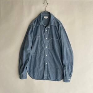 Engineered Garments エンジニアードガーメンツ アメリカ製 ワークシャツ チンストラップ ワーク シャンブレー 定番 ブルー系 size S sk