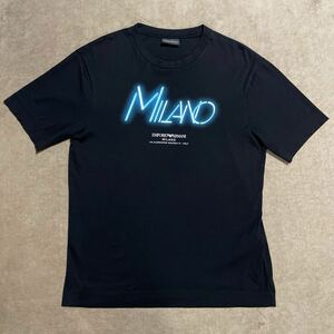 エンポリオアルマーニ ■ 良品！ミラノ&ブランドロゴ半袖Tシャツ Mサイズ　EMPORIO ARMANI 