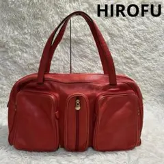 【希少美品】HIROFU ヒロフ Dollaro レザー ボストンバッグ　レッド