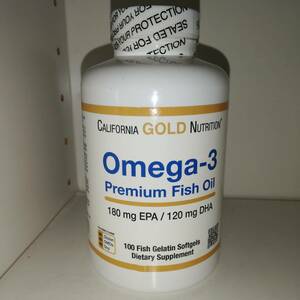 オメガ3 プレミアムフィッシュオイル DHA EPA 100粒 California Gold Nutrition【新品・送料込】