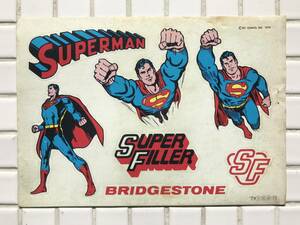 【未使用/当時物】スーパーマン ステッカー ブリヂストン スーパーフィラー 未使用 1979年 販促品 シール デカール 昭和レトロ 当時物