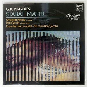 仏 SEBASTIAN HENNIG/REN? JACOBS/CONCERTO VOCALE/G.B. PERGOLES:STABAT MATER/HARMONIA MUNDI FRANCE HM1119 LP