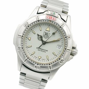 1円 稼働 良品 TAG HEUER タグホイヤー WF1210-K0 200M Professional プロフェッショナル クオーツ デイト 3針 グレー文字盤 腕時計 180202