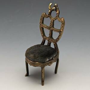 1920年代 真鍮製 椅子型 懐中時計ホルダー グレーシート