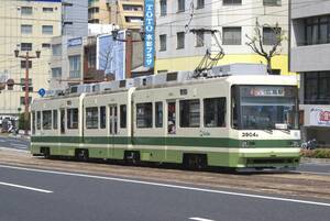 鉄道写真　広島電鉄　3900形　ぐりーんらいなー　Lサイズ