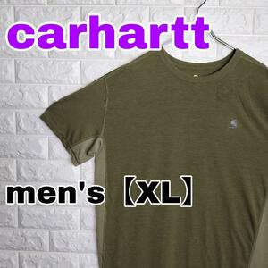 B691【carhartt】半袖Tシャツ【メンズXL】薄生地 カーキ色