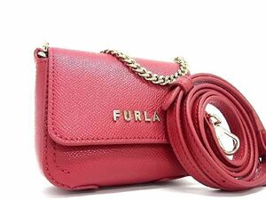 1円 ■新品■未使用■ FURLA フルラ レザー 2WAY クロスボディ ショルダーバッグ ハンドバッグ 斜め掛けかばん レディース レッド系 AR5493