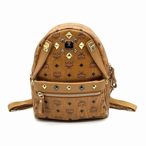 MCM Visetos Backpack Studs COGNAC Small Stark エムシーエム ヴィセトス スモール バックパック スタッズ コニャック