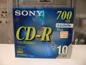 未使用★昭和レトロ★日本製★90年代★当時物 SONY ソニー CD-R 700MB 10PACK BULE ブルー★録音 音楽 ミュージック 旧車