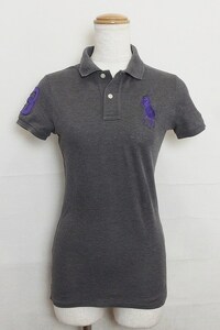 S*ラルフローレン POLO RALPH LAUREN 半袖ポロシャツ　ビッグポニー　ストレッチ S グレー系 ok4208177949