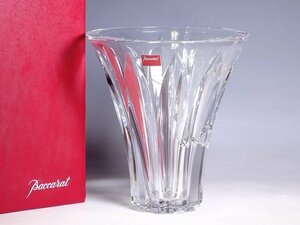 K05066【Baccarat バカラ】ブリジット フラワーベース 高さ25cm クリスタルガラス 花瓶 花器 花入 訳あり品 共箱