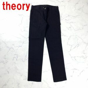 A3093 セオリー カーゴパンツ カジュアルパンツ リネン theory ブラック スリム 黒 X0