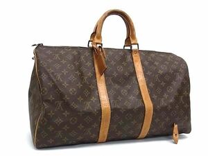 1円 LOUIS VUITTON ルイヴィトン M41426 モノグラム キーポル50 ハンドバッグ ボストン トラベルバッグ 旅行かばん ブラウン系 BG7842