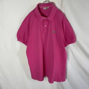 フランス製　CHEMISE LACOSTE 半袖ポロシャツ　古着　サイズ5 ピンク　ヴィンテージ 