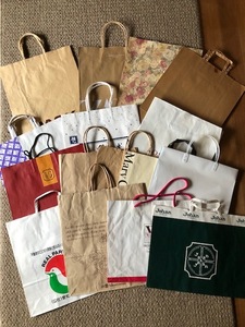紙袋　ショッパー　ショップ袋　大サイズ　17枚　リサイクル　再利用　まとめて　袋