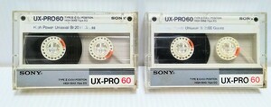 当時物　SONY　UX-PRO 60分　2本　カセットテープ　Type II　使用済み　中古