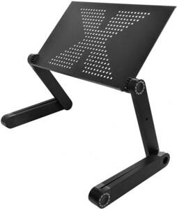 パソコンスタンド 折り畳み式 ノートパソコンスタンド 360度調節可能 （アルミ／角度高さ無段階調整）サイドテーブル