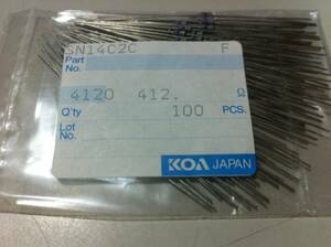 KOA SN14C2C 1/4w　412Ω F ±1％ 100本1袋 (1)