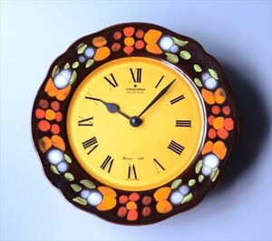 ドイツ製 Junghans アートのような陶器の壁時計 電池式 壁掛け時計 ユンハンス セラミック アンティーク ig3837