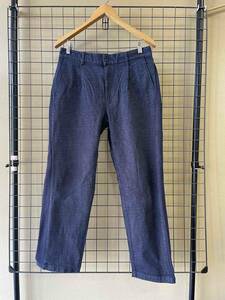 【L&HARMONY/エルアンドハーモニー】Knit Switch Denim Pants size3 ニットスイッチ タック デニムパンツ ウエストドローコード 