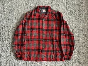 60s マクレガー USA製 開襟 ウールシャツ M ビンテージ ☆50s PENDLETON ralph lauren オープンカラー レーヨン オンブレ シャドーチェック