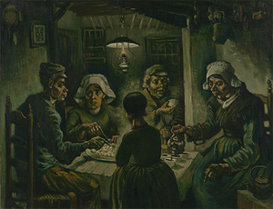 絵画 複製名画 キャンバスアート 世界の名画シリーズ ヴィンセント・ヴァン・ゴッホ 「 ジャガイモを食べる人たち 」 サイズ 10号