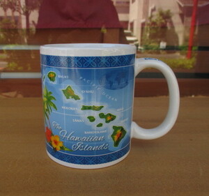 特価！ハワイ直輸入！ハワイ諸島が描かれたトロピカルな雰囲気満点のマグカップ！ISLANDS・MUG！マグカップ（ブルー）