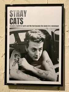 STRAY CATS ブライアンセッツァー A4 ポスター 額付き 送料 込み ロカビリー ⅳ