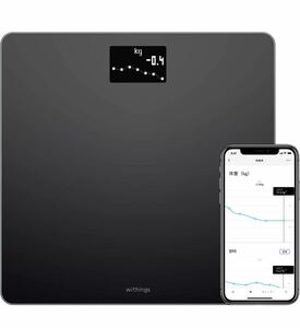 新品未開封 Withings Body フランス生まれのスマート体重計 ブラック Wi-Fi/Bluetooth対応 BMI体重計 WBS06- BLACK-ALL-JP