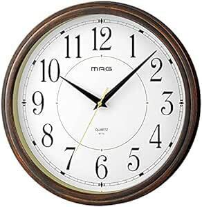 MAG(マグ) 掛け時計 アナログ 橘 静音 連続秒針 木目調 ブラウン W-772BR-