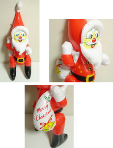 サンタクロース ビニール人形 1m10cm 大 + スノーマン 63cm セット / クリスマス/ ビニール玩具/ レトロ/ アメリカ雑貨/ INFLATABLE/ X