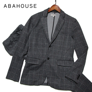 【アバハウス】 ポンチ　テーラードジャケット　ストレッチ　サイズ48（L） ネイビー　ABAHOUSE　アバハウスインターナショナル