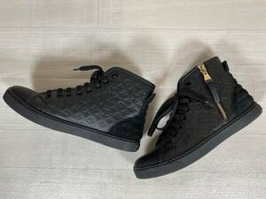 ★ルイヴィトン LOUIS VUITTON スニーカー ３５H モノグラム 黒 レディース ハイカット シューズ 靴