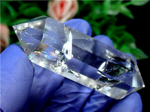 AAA級☆天然ハーキマーダイヤモンド水晶六角柱178B2-17B51B