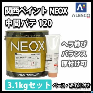 関西ぺイント NEOX 中間パテ 120 3.1kgセット/標準 膜厚10mm 板金/補修 Z26