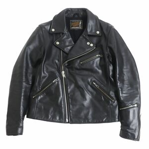 良品□HYSTERIC GLAMOUR/ヒステリックグラマー 02171LB01 キップレザー ダブルライダースジャケット/ブルゾンジャケット ブラック S 正規品