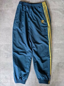 希少カラー 90s adidas ジャージ パンツ Ｍ L エメラルド イエロー ヴィンテージ アーカイブ 80s 青 ナイロン トラック 初期 ATP フランス 