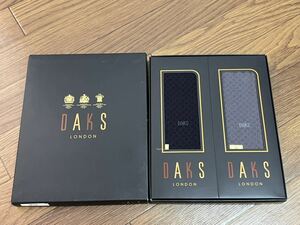 即決！未使用 ダックス DAKS メンズ ビジネスソックス 2足セット ① 綿 ナイロン25cm 紺 グレー 靴下