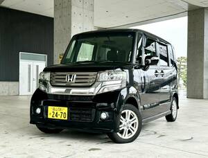 ◆車検7年7月まで! 4WD! ホンダ N-BOX カスタム G・L パッケージ 電動スライドドア! Bカメラ/ナビ/テレビ/アルミ! タイチェーン! 売り切り!