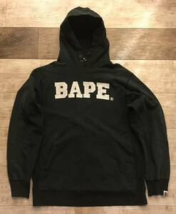 A BATHING APE アベイシングエイプ NIGO期 初期タグ ビッグロゴパーカー APE SHALL NEVER KILL APE 希少入手困難品 ブラック サイズ L