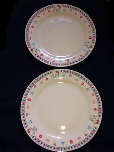 激レア希少品　サンリオ2006年製　チャーミーキティ　陶器　プレート皿 ディナー皿　2枚セット