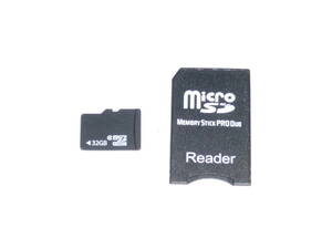 動作保証！送料無料！メモリースティック PRO Duo 変換アダプター ＋ microSDHC 32GB　③