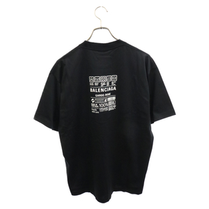 BALENCIAGA バレンシアガ 23SS Medium Fit T-Shirt バックプリント クルーネック半袖Tシャツカットソー ブラック SJ62 724543 TNVL9 1070