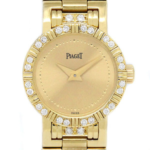 ピアジェ PIAGET ミニダンサー 5964AK818 ベゼル ブレス ダイヤ シャンパン文字盤 K18YG クォーツ 55.87g 金無垢 女性