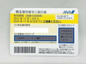 H527*2.5　未使用　全日空　ANA　株主優待券　1枚　有効期限2023年12月1日から2024年11月30日まで　国内線　取引メッセージにて番号通知
