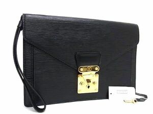 1円 ■美品■ LOUIS VUITTON ルイヴィトン M52612 エピ セリエドラゴンヌ クラッチバッグ セカンドバッグ ノワール ブラック系 FB0466